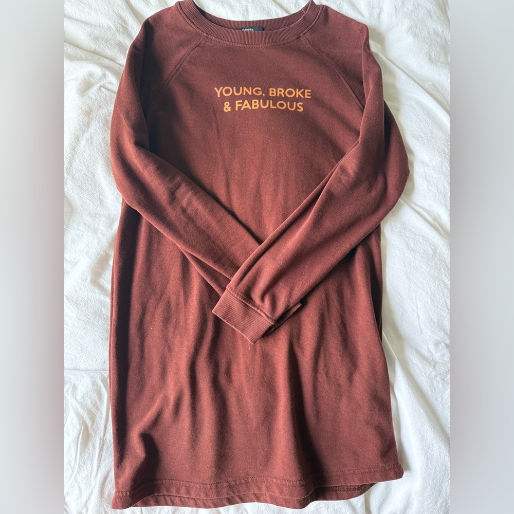 Bershka Rich Brown sweater dress